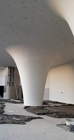 Металлоконструкции колонн для навесной фасадной системы "Welcome-center" с многоуровневым паркингом, входящим в состав объекта "Генеральный план развития территории СКК "МРИЯ"" с. Оползневое